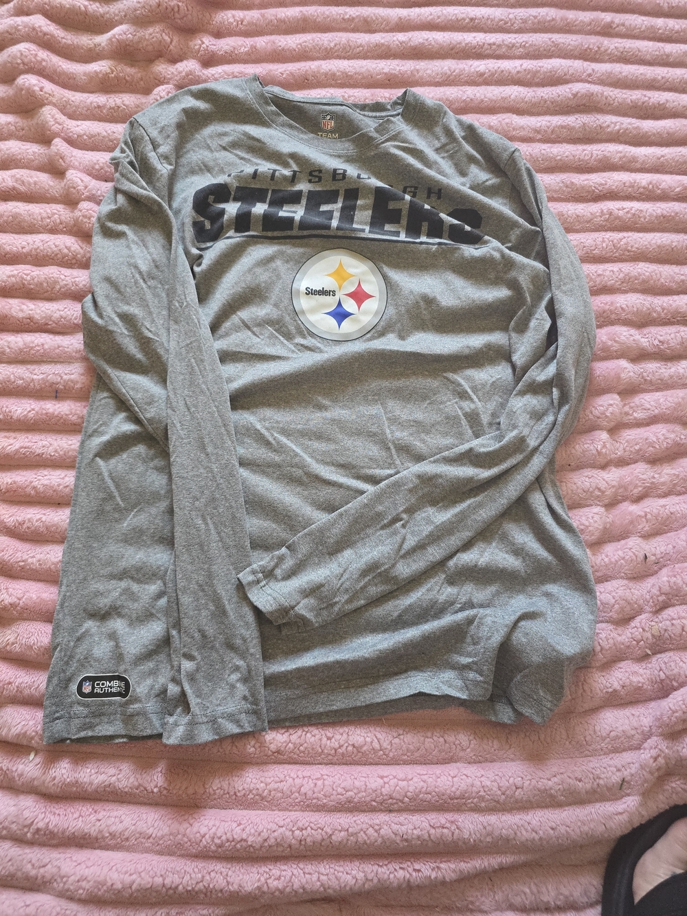 NFL Pittsburgh Steelers Gray Long Sleeve Logo Tee